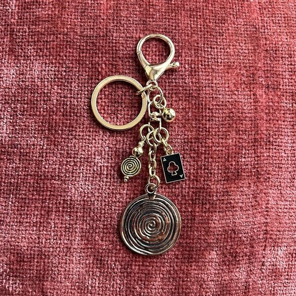 New SPIRAL ACE of SPADES Bag Charm - Picture 1 of 7